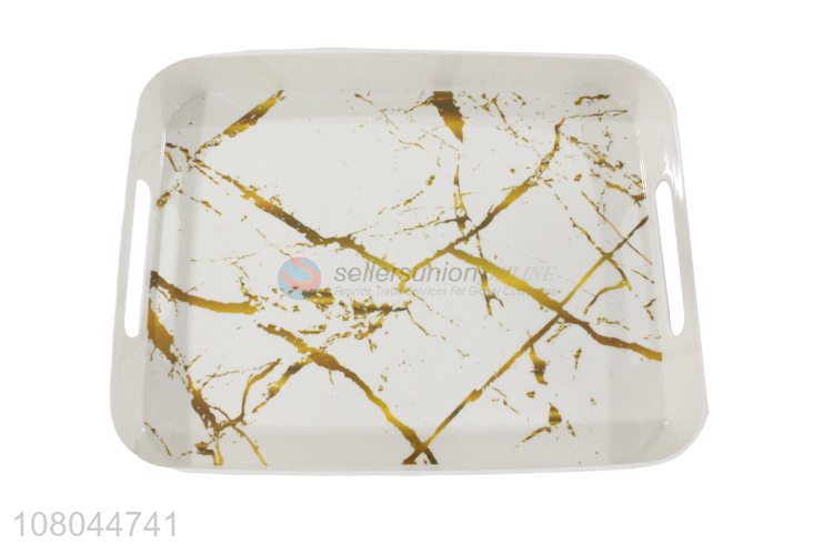 Wholesale Marbling Melamine Tray Serving Tray With Handle