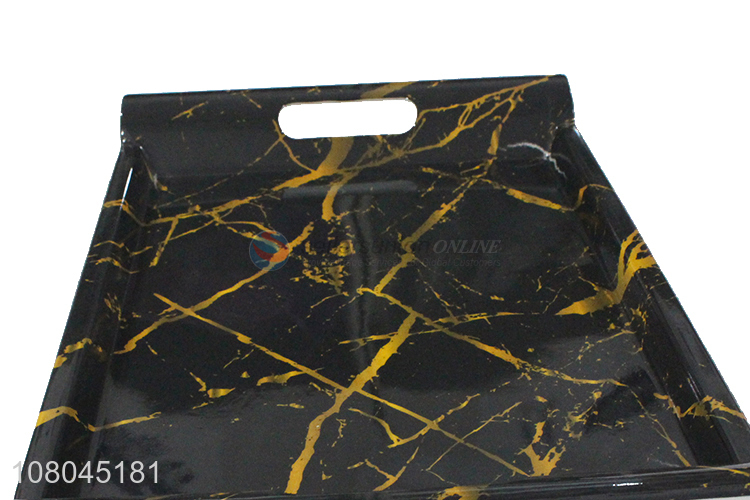 Top Quality Melamine Tray Marbling Serving Tray With Handle