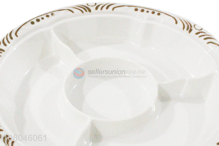 Fashion Style Dried Fruit Plate 4 Compartments Tray With Lid