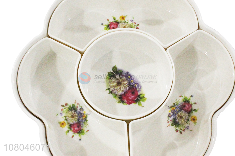 Luxury 4 Compartment Snack Dry Fruit  Plate With Lids