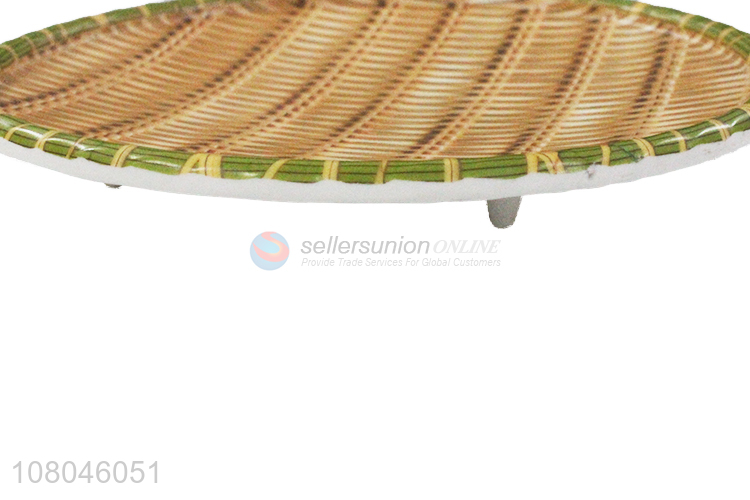 Personalized Simulation Bamboo Woven Melamine Fruit Plate Fruit Tray