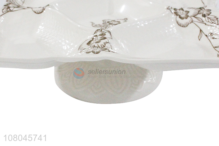 Best Quality Melamine Fruit Tray Snacks Plate With Base