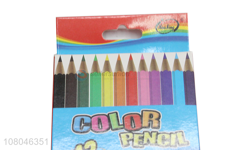 Low price 12 colors wooden colored pencils painting pencils for kids