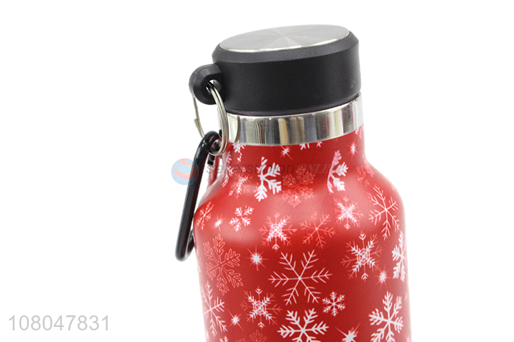 Top selling flower pattern stainless steel vacuum drinking bottle