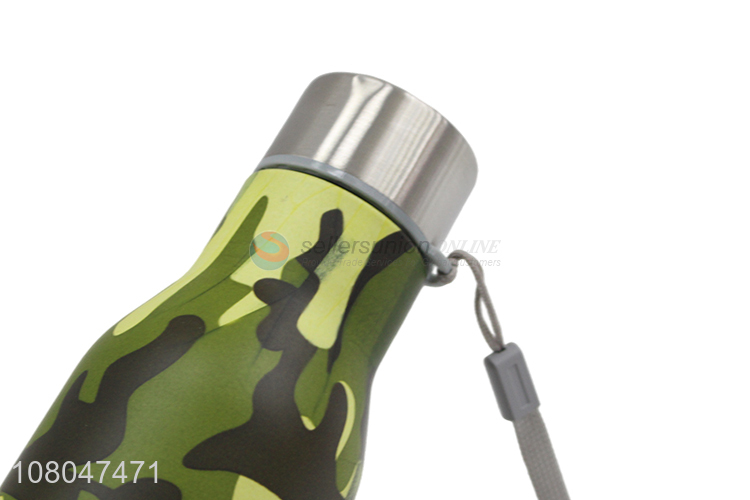 Best selling purple printed single wall stainless steel water bottle