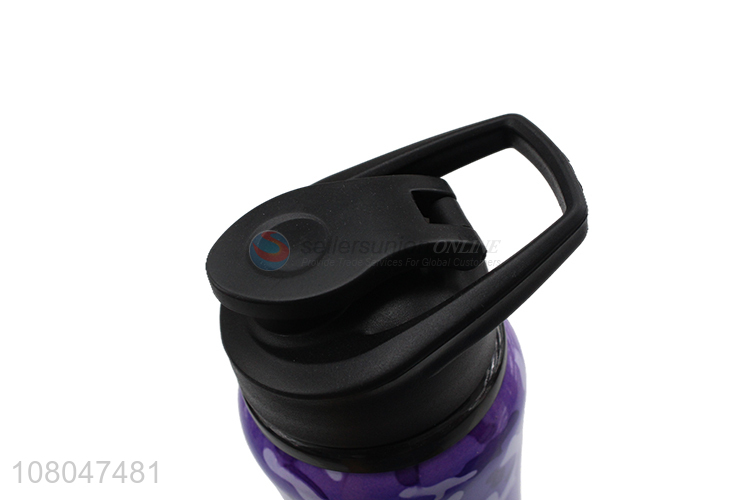 High quality printed portable stainless steel water bottle with handle