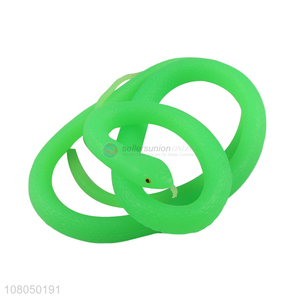 Yiwu supplier green soft simulation snake children funny toy