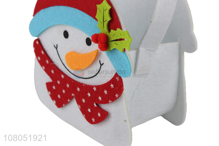 China products snowman christmas hand candy storage bag