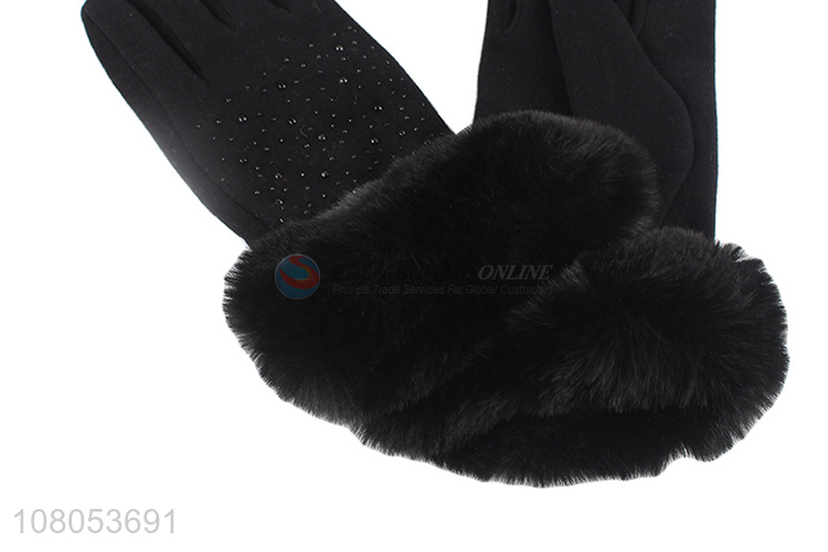 New products black thicken plus gloves ladies warm gloves