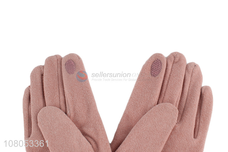 New design pink ladies creative touch screen gloves for sale