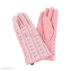 Wholesale pink ladies windproof gloves outdoor riding gloves