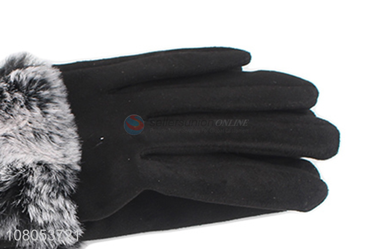 Good wholesale price ladies fashion plus velvet gloves