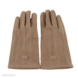 Wholesale apricot color winter outdoor ladies warm gloves