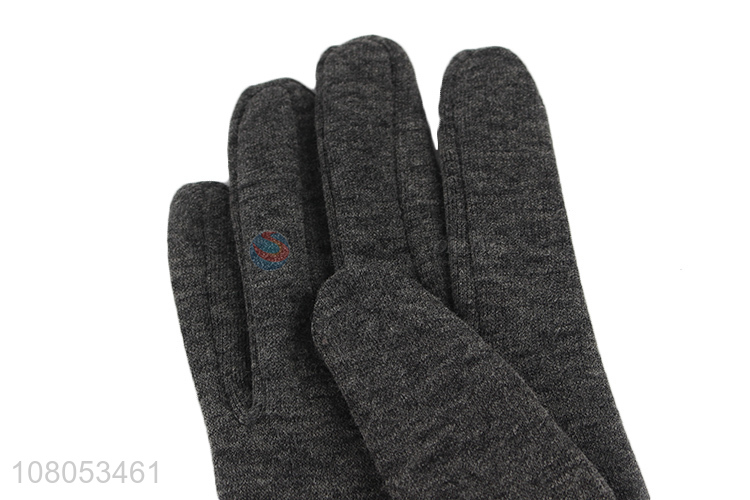 Yiwu supplier grey ladies simple solid color warm gloves