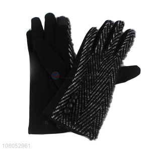 High quality black winter cycling velvet gloves for ladies