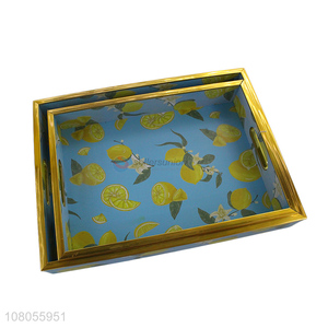 Best selling lemon pattern hotel food serving tray wholesale