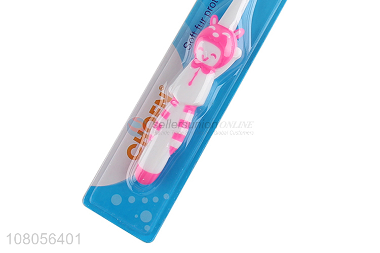 Low price pink plastic children toothbrush wholesale