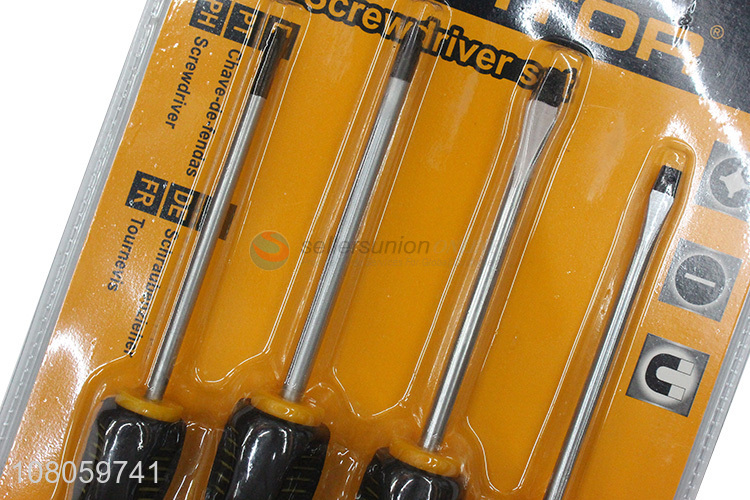 Hot selling 4 pieces phillips slotted screwdrivers set for home repair