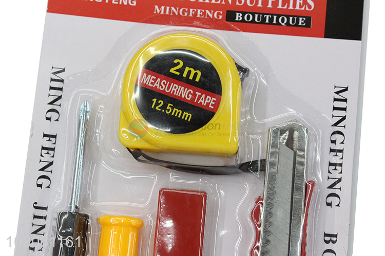 China manufacturer tools set screwdrivers utility knife tape measure