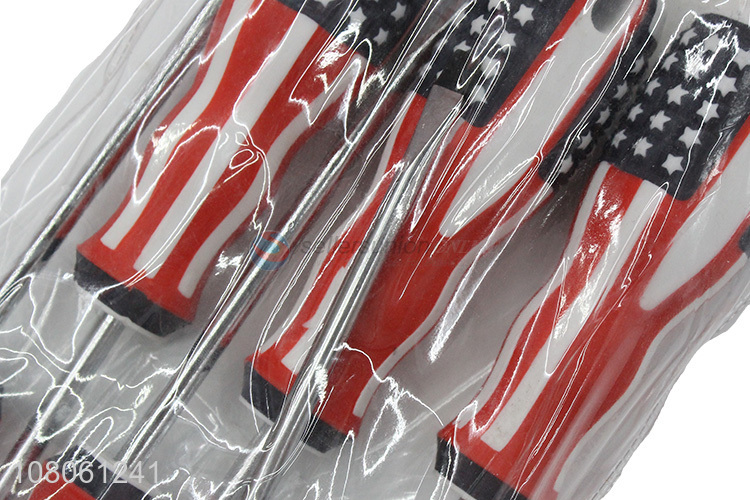 Wholesale 6 pieces American flag slotted philips screwdrivers set