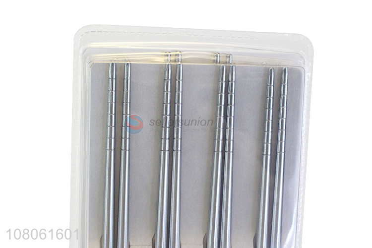 Wholesale 8 Pairs Family Chopsticks Stainless Steel Chopsticks