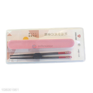 Good Sale Alloy Chopsticks With Storage Box Set