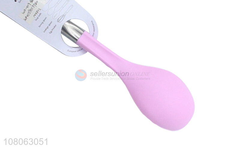 China wholesale pink silicone soup ladle with stainless steel handle