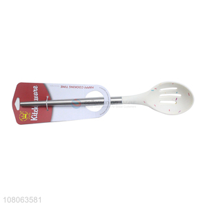 Latest style silicone slotted ladle with stainless steel handle