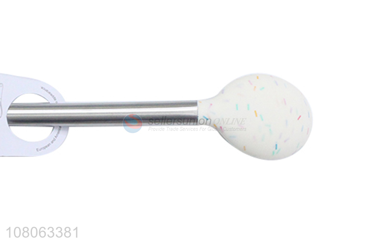 Yiwu custom stainless steel handle silicone soup ladle