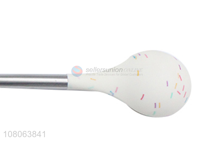 Yiwu wholesale stainless steel handle silicone soup ladle