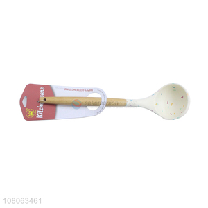 China sourcing eco-friendly soup ladle with wooden handle