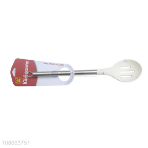 Online wholesale white silicone utensils slotted ladle