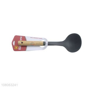 Good quality utensils soup ladle with wooden handle