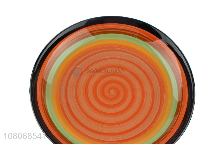 Best Selling Colorful Ceramic Plate Round Fruit Plate