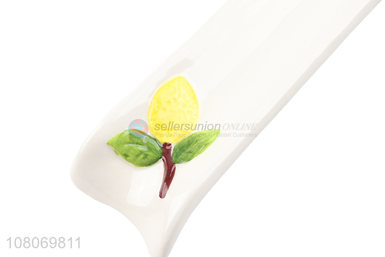 New product delicate embossed enamel porcelain ceramic tablespoon