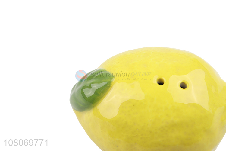 New arrival lemon shape ceramic salt and pepper shaker wholesale