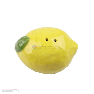 New arrival lemon shape ceramic salt and pepper shaker wholesale