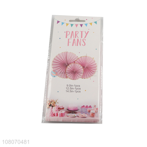 Wholesale pink paper fan flower decoration party background wall