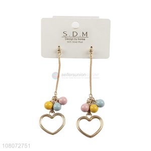 Best quality heart shape pendant long style earrings