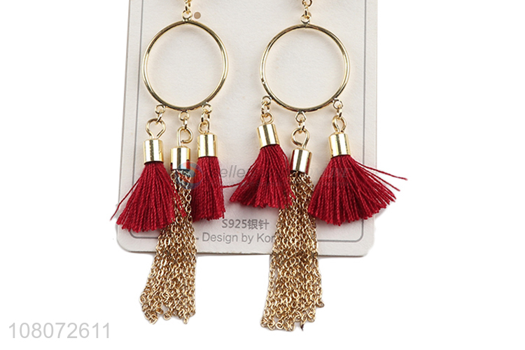 Best quality long tassel decorative lady earrings jewelry