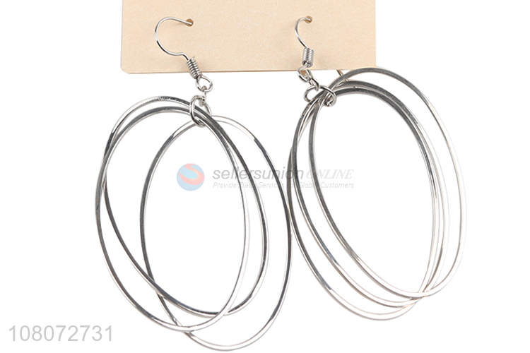 Best selling silver hollow circle fashion earrings