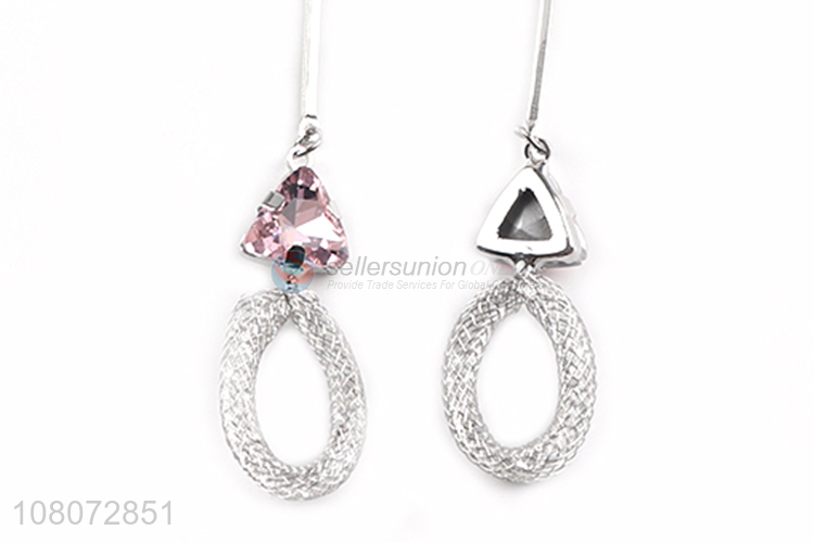 Hot products silver hollow circle pendant earrings for ladies