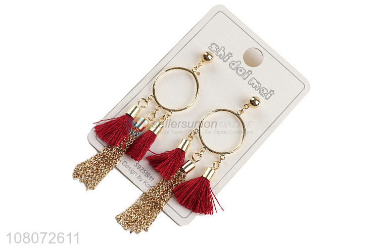 Best quality long tassel decorative lady earrings jewelry