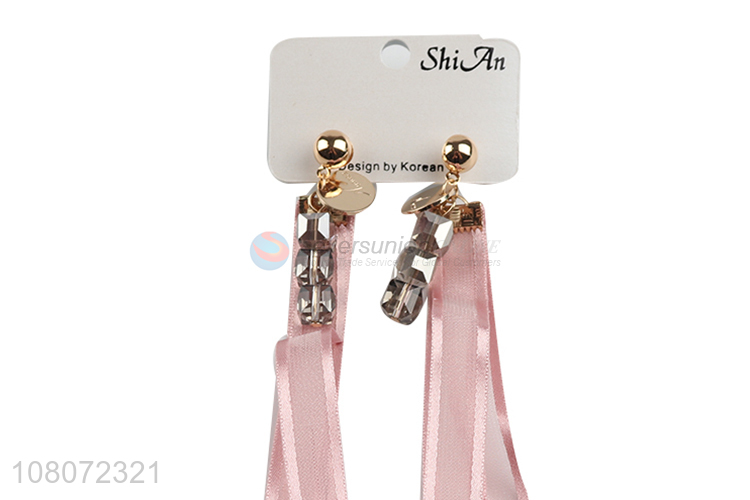 Top sale pink ribbon fashion jewelry women earrings