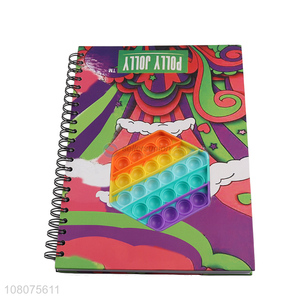 Unique Design Colorful Cover Notebook With Push Bubble Toy