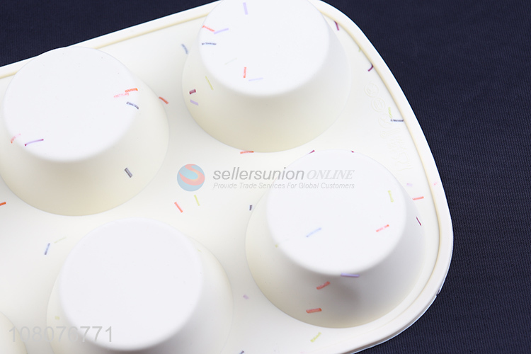 Factory price 6 holes silicone cake molds muffin molds for baking