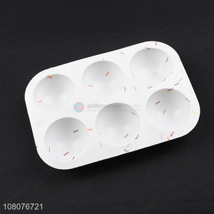 Wholesale bakeware 6-hole hemisphere silicone cake mold for baking