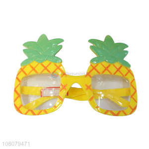 Yiwu market yellow plastic pineapple glasses creative festival glasses