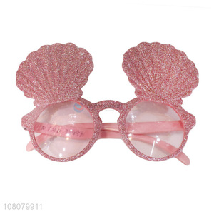 Good price pink cute shell glasses girls party decoration glasses