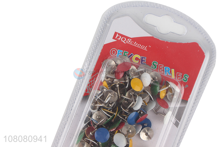 Factory supply office binding supplies colored metal push pins thumbtacks